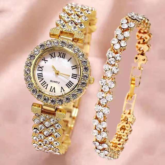 Luxury Crystal Quartz Watch & Bracelet - YORNEKINTL